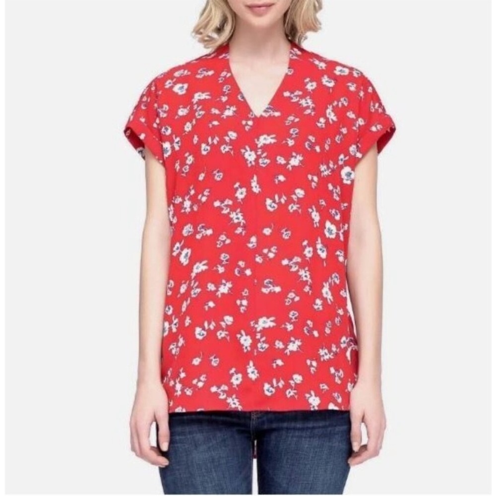 PLEIONE Anthropologie Romantic Floral Blouse